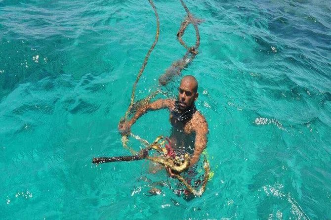 Discarded fishing nets in Hurghada